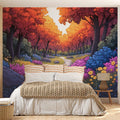 Autumn Forest Mural Wallpaper in Bedroom Various Colors (Red, Orange, Blue, etc.) of Autumn Forest Mural Wallpaper - pure wallpaper artwork