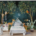 Forest and Animals Mural Wallpaper in Nursery Various Colors (Green, Brown, etc.) of Forest and Animals Mural Wallpaper - pure wallpaper artwork
