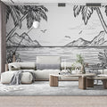 Black and White Beach Black, White Black and Beach Mural Wallpaper - pure wallpaper artwork
