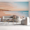 Beach and Cliffside Various Colors (Blue, Orange, etc.) of Beach Mural Wallpaper - pure wallpaper artwork