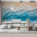 Ocean Waves Various Colors (Blue, White, etc.) of Ocean Waves Mural Wallpaper - pure wallpaper artwork