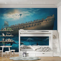 Noah's Ark Underwater Various Colors (Blue, Brown, etc.) of Noah's Ark Mural Wallpaper - pure wallpaper artwork