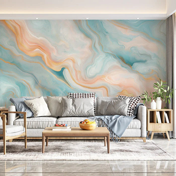 Marble Swirl Various Colors (Blue, Orange, etc.) of Marble Swirl Mural Wallpaper - pure wallpaper artwork