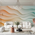 Gradient Wave Mural Wallpaper Various Colors (Orange, Green, etc.) of Gradient Wave Mural Wallpaper - pure wallpaper artwork