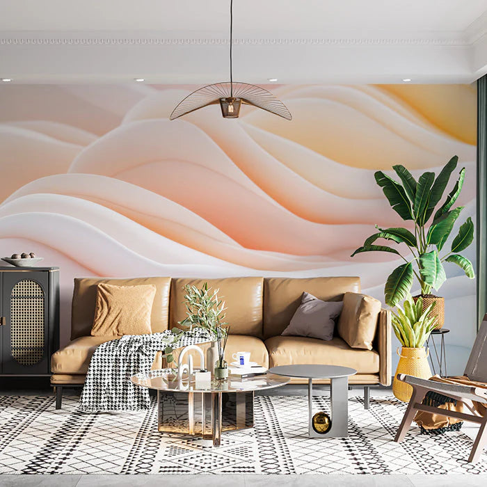 Gradient Wave Mural Wallpaper Various Colors (Orange, Green, etc.) of Gradient Wave Mural Wallpaper - pure wallpaper artwork