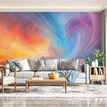 Colorful Swirl Mural Wallpaper in Office Various Colors (Orange, Blue, Purple, etc.) of Colorful Swirls Mural Wallpaper - pure wallpaper artwork