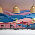 Gradient Wave Various Colors (Pink, Blue, etc.) of Gradient Waves for a cafe shop Mural Wallpaper - pure wallpaper artwork