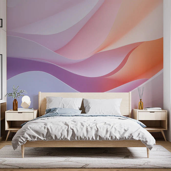 Pastel Wave Various Colors (Pink, Purple, etc.) of Pastel Waves Mural Wallpaper - pure wallpaper artwork
