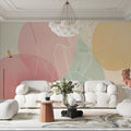Abstract Figure Wallpaper for a commercial space Various Colors (Pink, Beige, etc.) of Figure Mural Wallpaper - pure wallpaper artwork