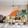 Abstract Dancer Wallpaper for a living room Various Colors (Orange, Green, etc.) of Dancer Mural Wallpaper - pure wallpaper artwork