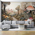 Fairy Tale Forest Mural Wallpaper in Living Room Various Colors (Brown, Green, etc.) of Tale Forest Mural Wallpaper - pure wallpaper artwork
