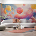 Futuristic Bubbles Mural Wallpaper in Office Various Colors (Blue, Purple, etc.) of Bubbles Mural Wallpaper - pure wallpaper artwork