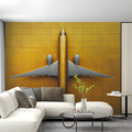 Golden Airplane Mural Wallpaper in Office Various Colors (Gold, Brown, etc.) of Golden Airplane Mural Wallpaper - pure wallpaper artwork