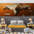 Futuristic Fighter Jet Mural Wallpaper — Cinematic Space Action Mural Wallpaper - pure wallpaper artwork