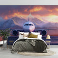 Aviation Sunset Mountain Peak Mural Wallpaper — Cinematic Decor Mural Wallpaper - pure wallpaper artwork