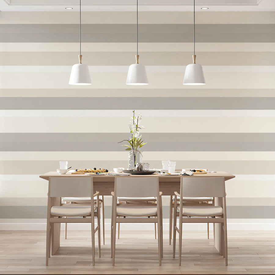 Minimalist Horizontal Stripe Mural Wallpaper — Neutral Decor Mural Wallpaper