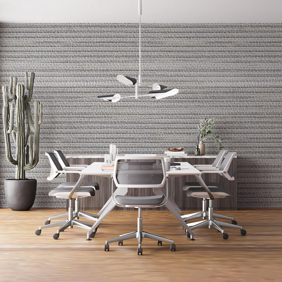 Woven Textile Texture Mural Wallpaper — Minimalist Gray Mural Wallpaper - pure wallpaper artwork