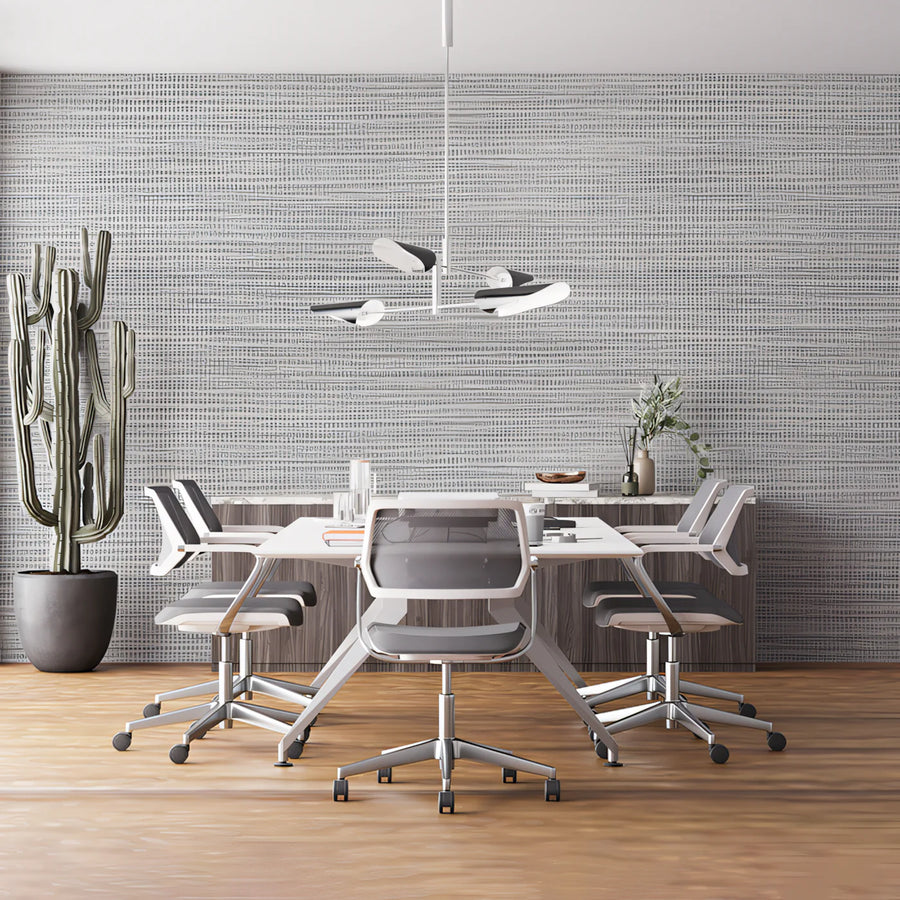 Minimalist Woven Fabric Texture Mural Wallpaper — Neutral Grey Mural Wallpaper