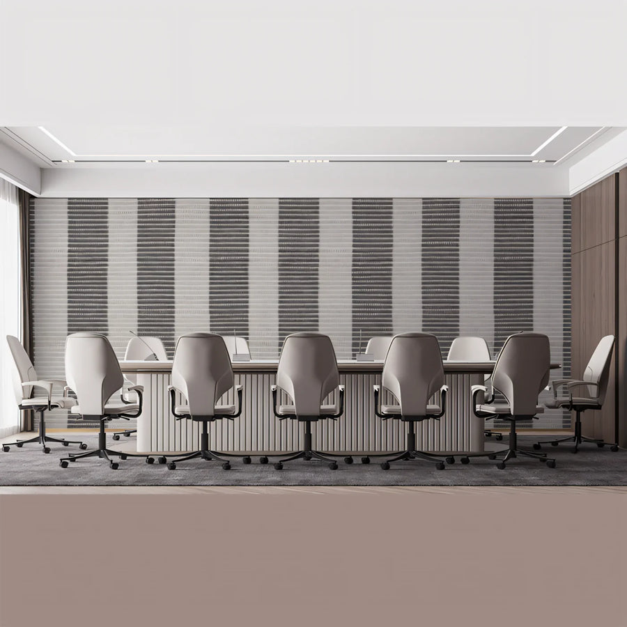 Minimalist Vertical Stripe Mural Wallpaper in Charcoal and Cream Mural Wallpaper