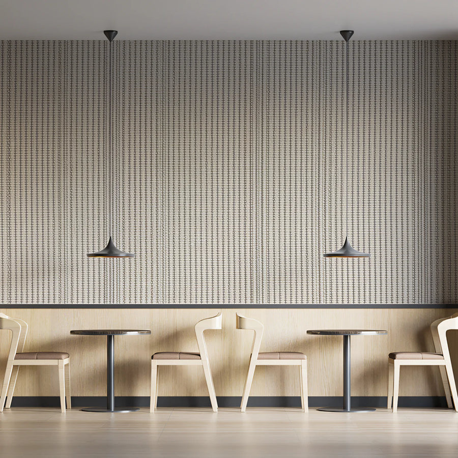Neutral Woven Stripe Mural Wallpaper — Minimalist Linen Look Mural Wallpaper