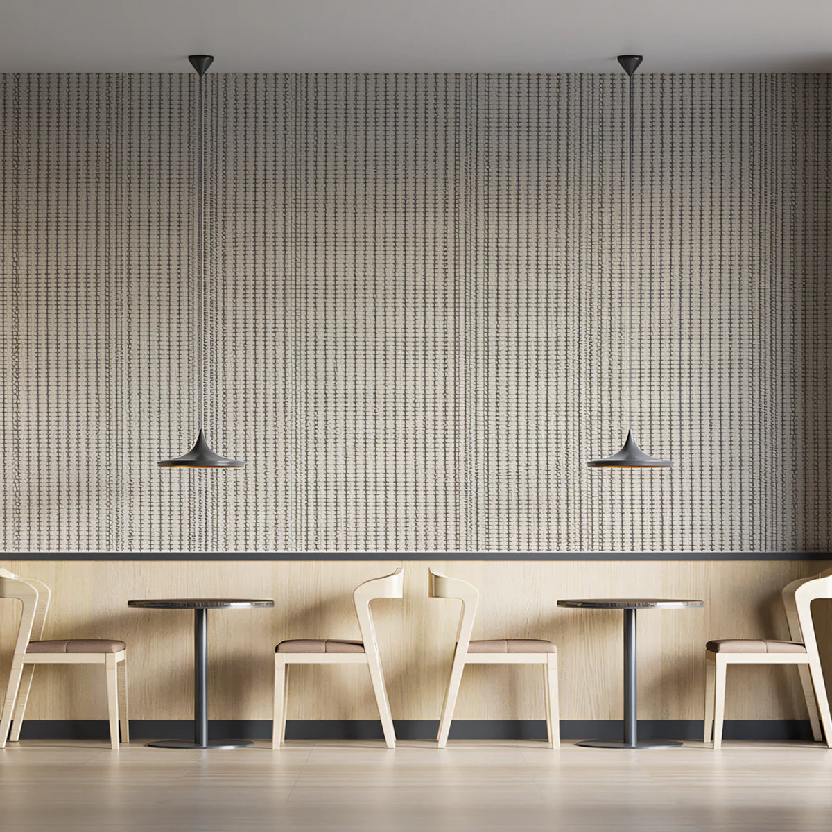 Neutral Woven Stripe Mural Wallpaper — Minimalist Linen Look Mural Wallpaper - pure wallpaper artwork