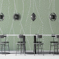 Minimalist Sage Dotted Wave Mural Wallpaper - pure wallpaper artwork