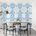 Blue and White Floral Damask Mural Wallpaper — Classic Pattern Mural Wallpaper - pure wallpaper artwork