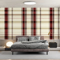 Classic Tartan Plaid Mural Wallpaper — Heritage Red and Cream Mural Wallpaper - pure wallpaper artwork