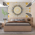 Sunburst Geometric Mural Wallpaper — Mid-Century Modern Art Mural Wallpaper - pure wallpaper artwork
