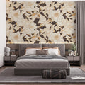 Minimalist Botanical Mural Wallpaper in Soft Neutral Tones Mural Wallpaper - pure wallpaper artwork