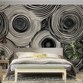 Circular - Patterned Wallpaper in Bedroom Mural Wallpaper - pure wallpaper artwork