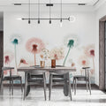 Dandelion Meadow Mural Wallpaper — Whimsical Watercolor Floral Mural Wallpaper - pure wallpaper artwork