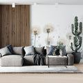 Floating Dandelion Seed Mural Wallpaper — Minimalist Floral Mural Wallpaper - pure wallpaper artwork
