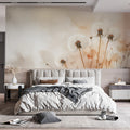 Ethereal Dandelion Mural Wallpaper — Soft Peach and Cream Mural Wallpaper - pure wallpaper artwork