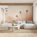 Ethereal Dandelion Meadow Mural Wallpaper — Soft Peach and Cream Mural Wallpaper - pure wallpaper artwork