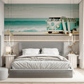 Vintage Surf Van Coastal Mural Wallpaper —Retro Beach Scene Mural Wallpaper - pure wallpaper artwork
