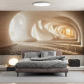 Organic Sculptural Archway Mural Wallpaper — Modern Neutral Mural Wallpaper - pure wallpaper artwork