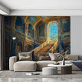Grand Baroque Staircase Mural Wallpaper — Ornate Historical Design Mural Wallpaper - pure wallpaper artwork