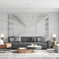 Perspective Corridor Mural Wallpaper — Modern Sketch Design Mural Wallpaper - pure wallpaper artwork