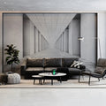 Perspective Corridor Mural Wallpaper — Minimalist Architectural Sketch Mural Wallpaper - pure wallpaper artwork