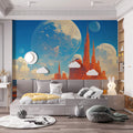 Celestial Spire Mural Wallpaper — Otherworldly Fantasy Landscape Mural Wallpaper - pure wallpaper artwork