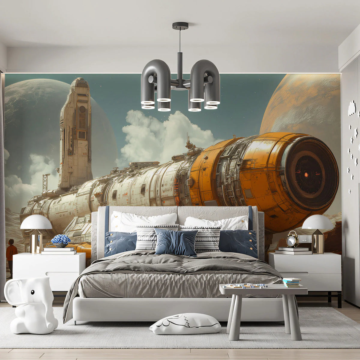 Interstellar Expedition Mural Wallpaper — Sci-Fi Discovery Scene Mural Wallpaper - pure wallpaper artwork