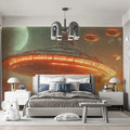 Extraterrestrial Arrival Mural Wallpaper — Sci-Fi Cinematic Art Mural Wallpaper - pure wallpaper artwork