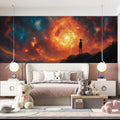 Celestial Wanderer Mural Wallpaper — Vibrant Cosmic Scene Mural Wallpaper - pure wallpaper artwork