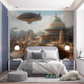 Alien Metropolis Mural Wallpaper — Sci-Fi Architectural Design Mural Wallpaper - pure wallpaper artwork