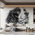 Cocker Spaniel Portrait Mural Wallpaper — Artistic Monochrome Mural Wallpaper - pure wallpaper artwork