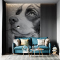 Cocker Spaniel Line Art Mural Wallpaper — Monochromatic Sketch Mural Wallpaper - pure wallpaper artwork