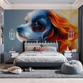 Fluid Fur Portrait Mural Wallpaper — Vibrant Dog Art Mural Wallpaper - pure wallpaper artwork