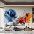 Abstract Dog Mural Wallpaper — Whimsical Painted Pet Motif Mural Wallpaper - pure wallpaper artwork