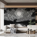 Starry Night Canine Mural Wallpaper — Midnight Cosmic Illustration Mural Wallpaper - pure wallpaper artwork